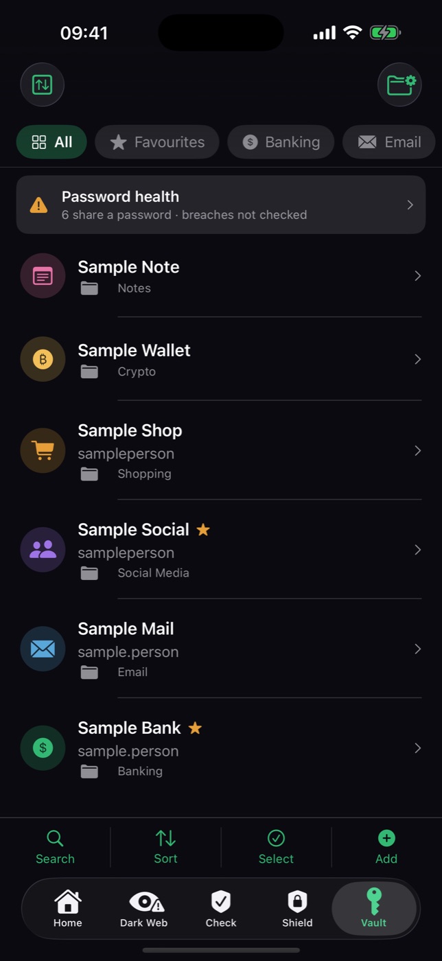 Cyclone for iPhone — Vault